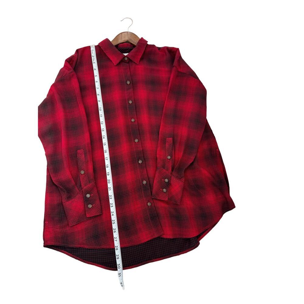 J.Jill Women's Red & Black Plaid Button-Up Shirt Size M - Picture 3 of 6